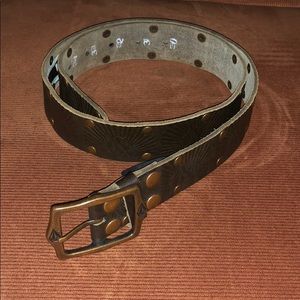 Original Volcom Leather Belt Brown Bronze